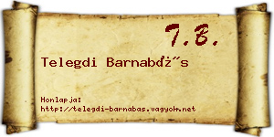 Telegdi Barnabás névjegykártya